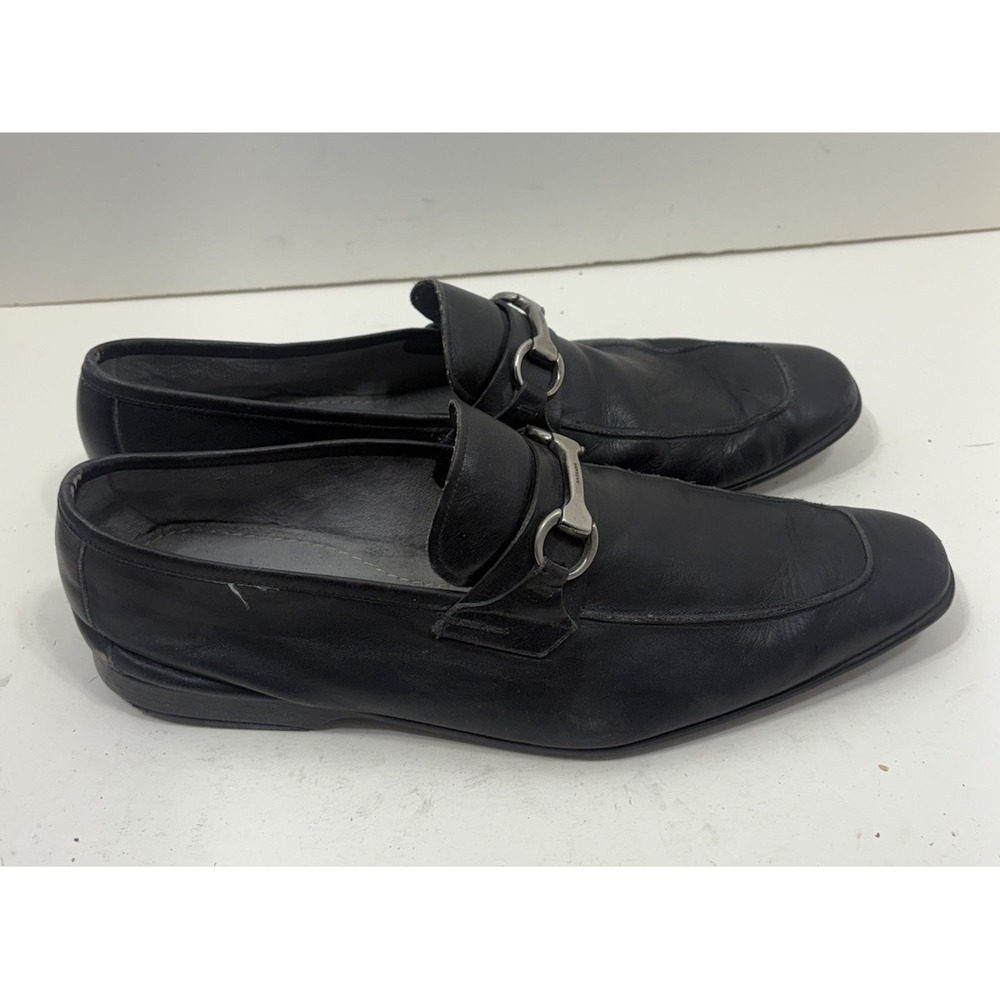 Magnanni Mens Leather Hendidos Horsebit Black Loafers Shoes Sz 12